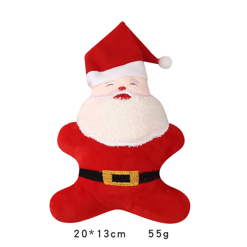 Christmas plush dog toys: Santa, Nice bone and Naughty bone